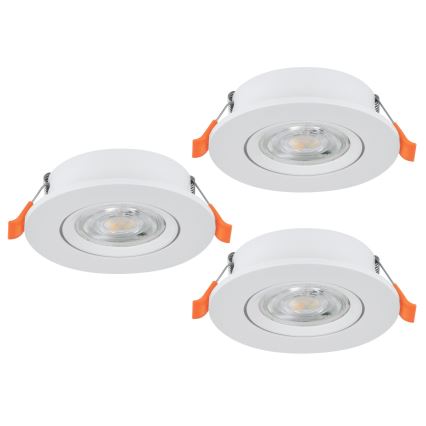 Eglo - KOMPLET 3x vgradnih stropnih LED točkovnih svetilk LED/4,8W/230V 2700/4000/6500K bela