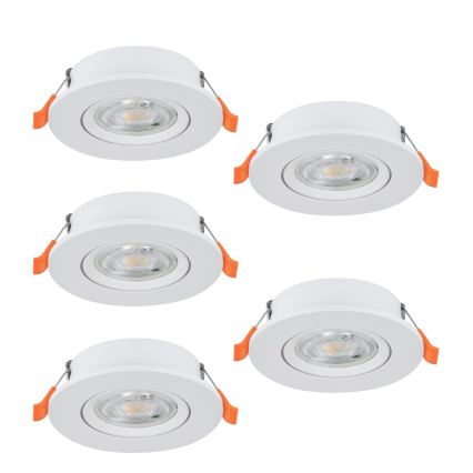 Eglo - Komplet 5x vgradnih LED stropnih točkovnih svetil LED/4,8W/230V 2700/4000/6500K bela