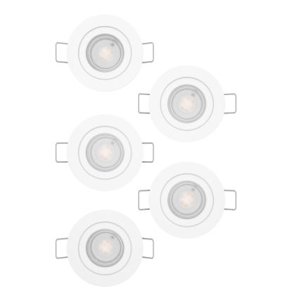 Eglo - Komplet 5x vgradnih LED stropnih točkovnih svetil LED/4,8W/230V 2700/4000/6500K bela