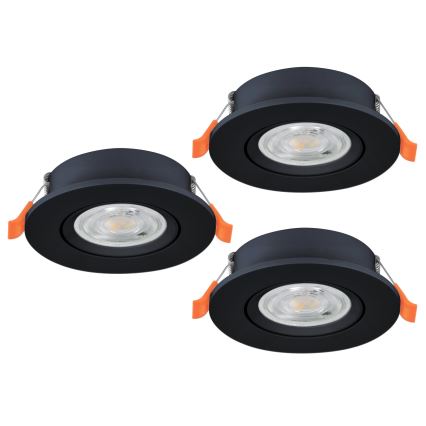 Eglo - Komplet 3x vgradna stropna LED točkovna svetilka LED/4,8W/230V 2700/4000/6500K črna