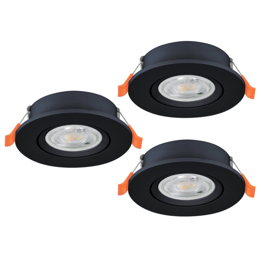 Eglo - Komplet 3x vgradna stropna LED točkovna svetilka LED/4,8W/230V 2700/4000/6500K črna
