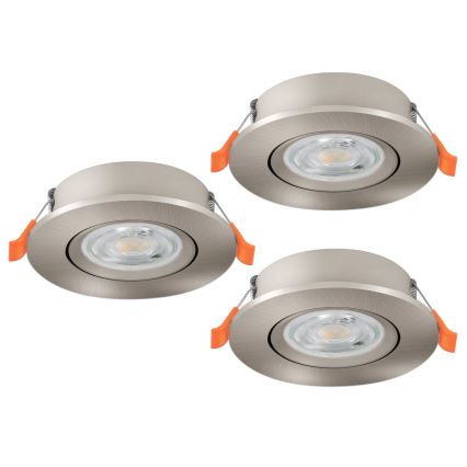 Eglo - KOMPLET 3x vgradnih LED točkovnih svetilk LED/4,8W/230V 2700/4000/6500K mat krom