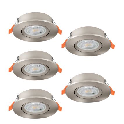 Eglo - Komplet 5x vgradnih LED točkovnih svetil LED/4,8W/230V 2700/4000/6500K matni krom