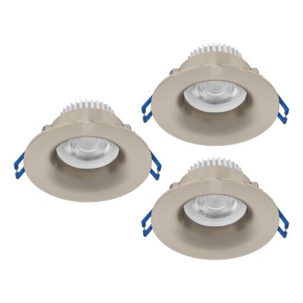 Eglo - KOMPLET 3x LED vgradnih kopalniških stropnih svetilk LED/4,9W/230V 2700/4000/6500K premer 8,8 cm IP65 mat krom