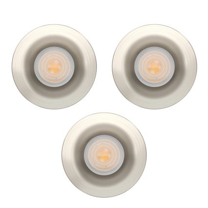 Eglo - KOMPLET 3x LED vgradnih kopalniških stropnih svetilk LED/4,9W/230V 2700/4000/6500K premer 8,8 cm IP65 mat krom