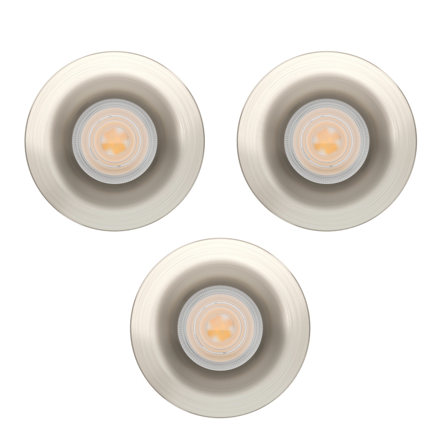 Eglo - KOMPLET 3x LED vgradnih kopalniških stropnih svetilk LED/4,9W/230V 2700/4000/6500K premer 8,8 cm IP65 mat krom