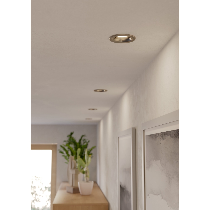 Eglo - KOMPLET 3x LED vgradnih kopalniških stropnih svetilk LED/4,9W/230V 2700/4000/6500K premer 8,8 cm IP65 mat krom