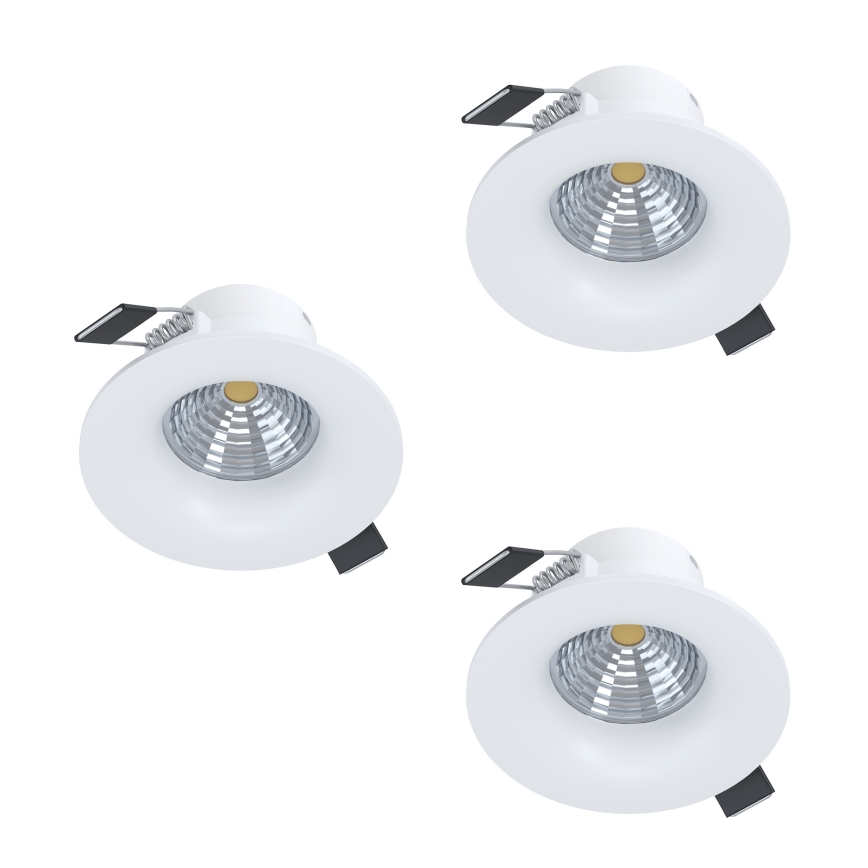 Eglo - Komplet 3x zatemnljivih vgradnih LED stropnih svetil, LED/4,8W/230V, premer 8,8 cm, bela