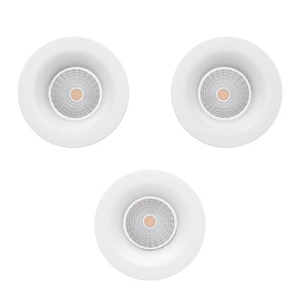 Eglo - Komplet 3x zatemnljivih vgradnih LED stropnih svetil, LED/4,8W/230V, premer 8,8 cm, bela
