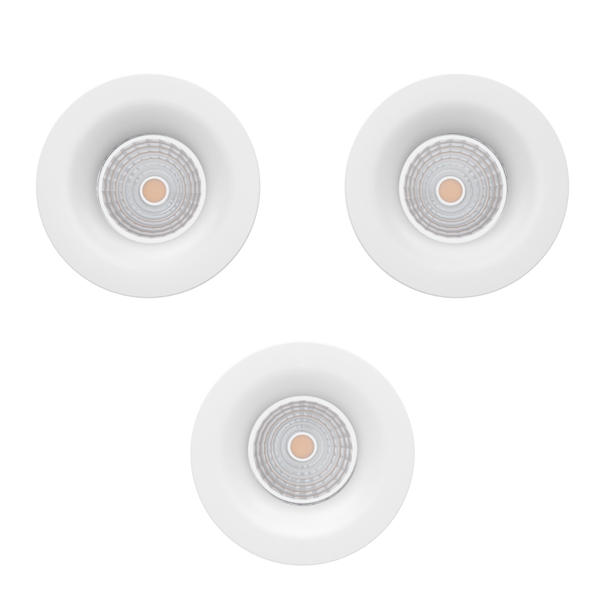 Eglo - Komplet 3x zatemnljivih vgradnih LED stropnih svetil, LED/4,8W/230V, premer 8,8 cm, bela