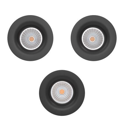 Eglo - Komplet 3x zatemnjivih vgradnih stropnih LED svetilk LED/4,8W/230V Ø 8,8 cm črna