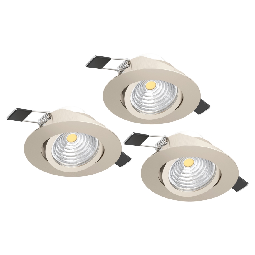 Eglo - Komplet 3x zatemnljivo vgradno stropno LED svetilo LED/6,4W/230V Ø 8,8 cm mat krom