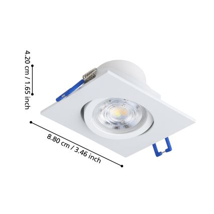 Eglo - KOMPLET 3x zatemnjevalno vgradno LED stropno svetilo LED/4,8W/230V 8,8x8,8 cm bela