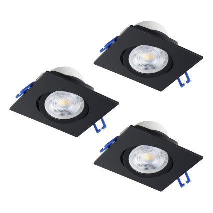 Eglo - SET 3x LED zatemnjive vgradne stropne svetilke LED/4,8W/230V 8,8x8,8 cm črna