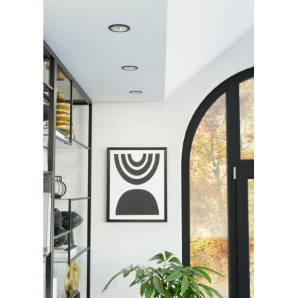 Eglo - LED RGBW zatemnjiva vgradna stropna svetilka za kopalnico LED/4,8W/230V 2700-6500K IP44 črna