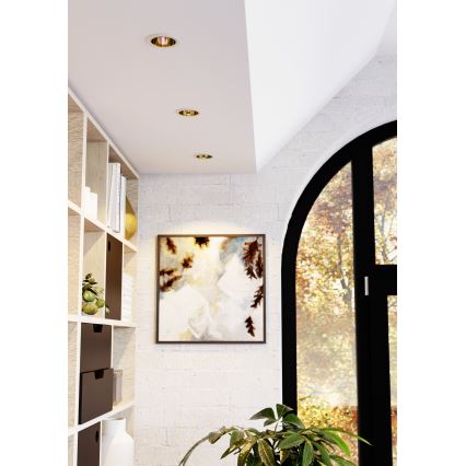 Eglo - LED RGBW zatemnljivo kopalniško vgradno stropno svetilo LED/4,8W/230V 2700-6500K IP44 bela/zlata