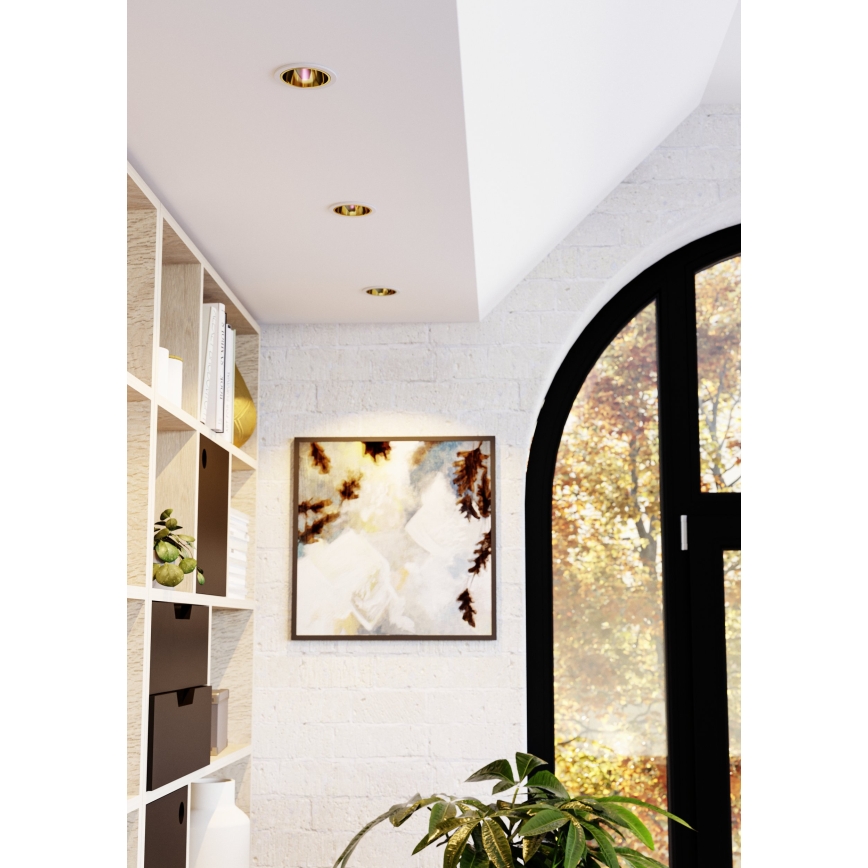 Eglo - LED RGBW zatemnljivo kopalniško vgradno stropno svetilo LED/4,8W/230V 2700-6500K IP44 bela/zlata