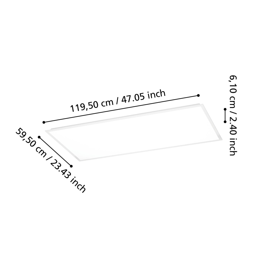 Eglo - površinski LED panel LED/36,5W/230V 2700/4000/6500K 120x60 cm bela