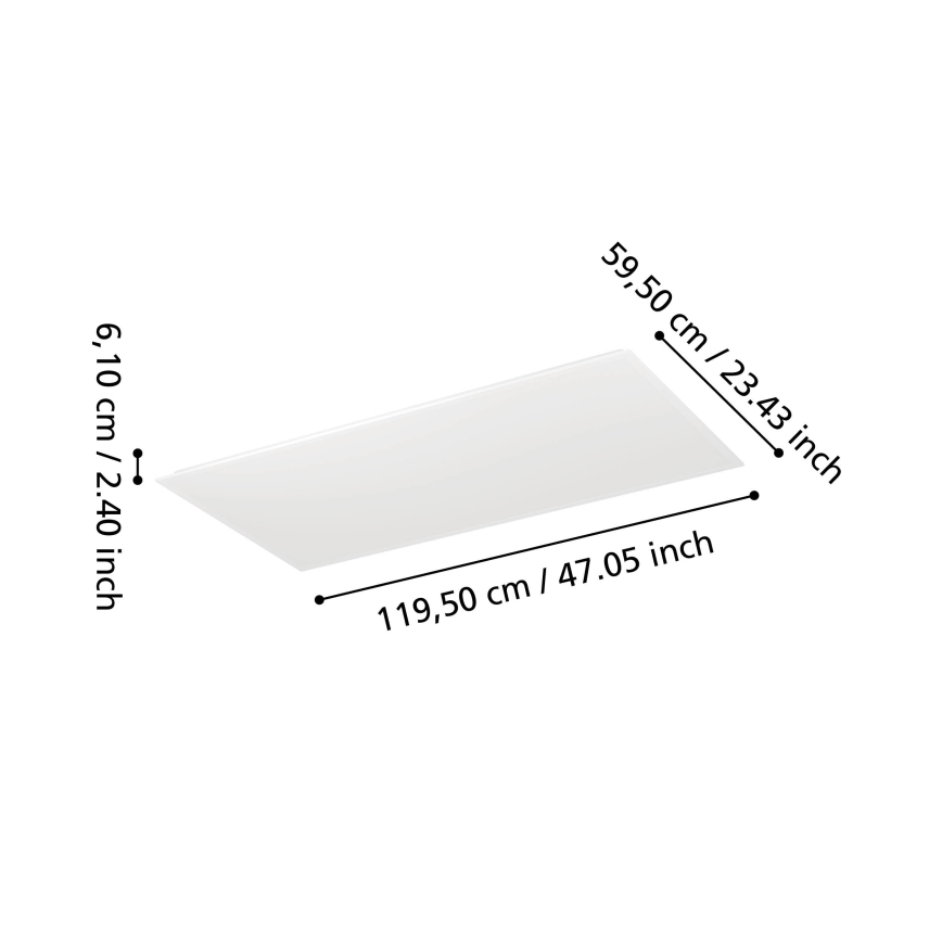 Eglo - LED zatemljiv površinsko montiran panel LED/35,5W/230V 2700-6500K 120x60 cm bela + daljinski upravljalnik