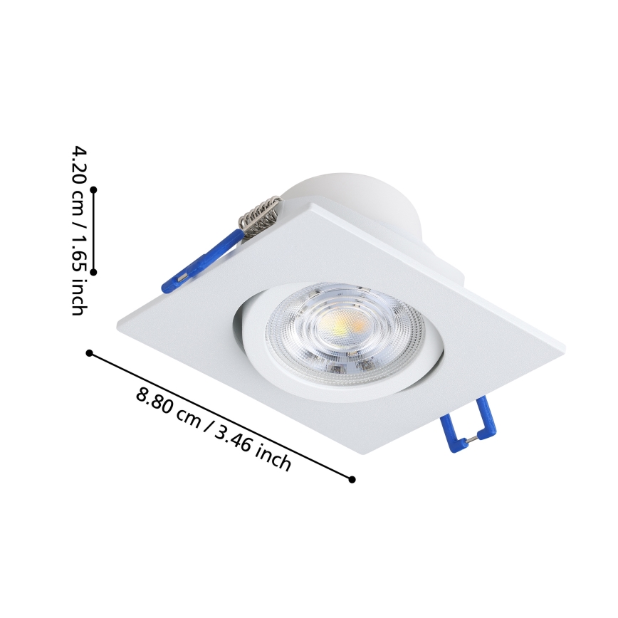Eglo - Komplet 3x LED vgradnih stropnih svetil s funkcijo zatemnitve LED/6,4W/230V 8,8x8,8 cm bela