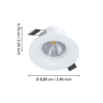 Eglo - LED zatemnljivo vgradno stropno svetilo LED/6,4W/230V premer 8,8 cm belo