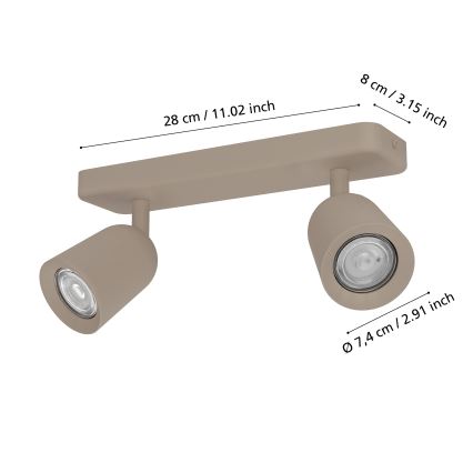 Eglo - Točkovna svetilka 2xGU10/10W/230V bež