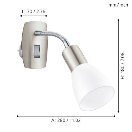 Eglo - Stenska svetilka za vtičnico 1xE14/5W/230V mat krom