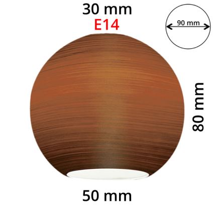 EGLO 90251 - Nadomestno steklo za lestenec, namizno svetilko, stropno svetilko in reflektor MY CHOICE E14 pr. 9 cm rjava
