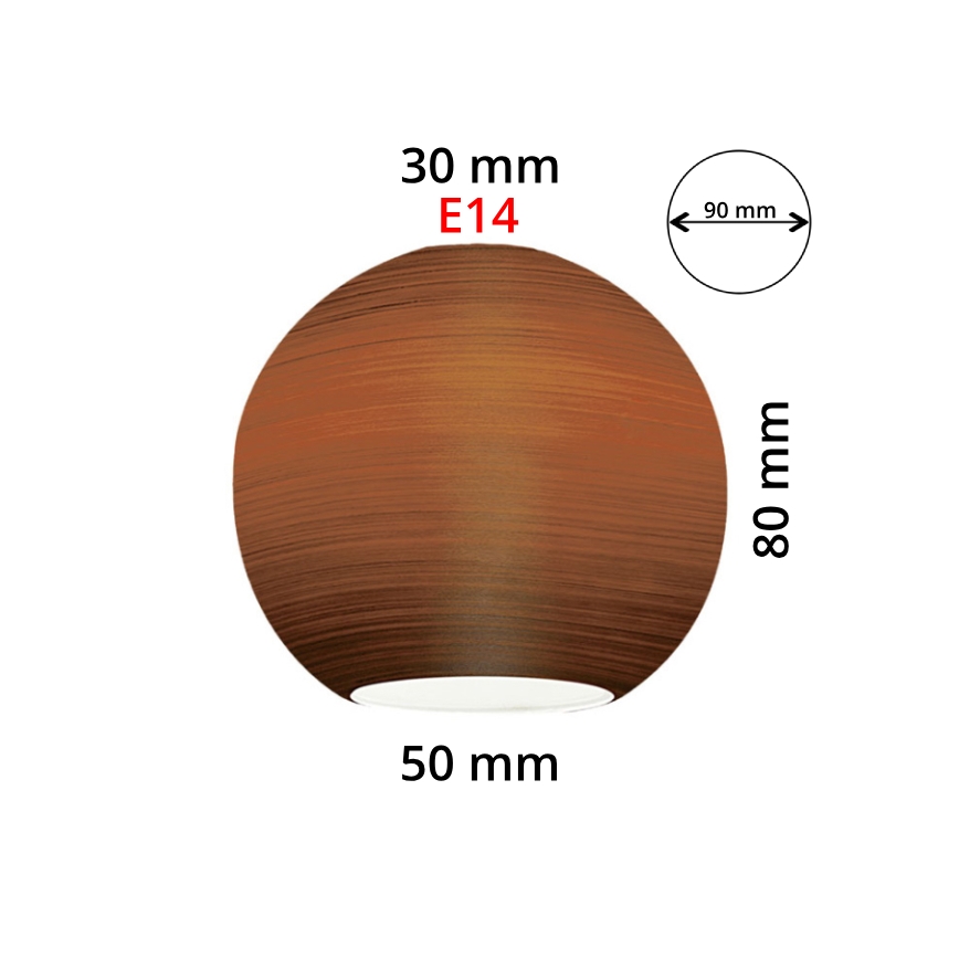 EGLO 90251 - Nadomestno steklo za lestenec, namizno svetilko, stropno svetilko in reflektor MY CHOICE E14 pr. 9 cm rjava