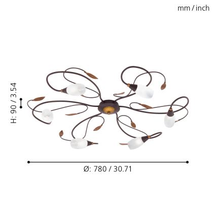 Eglo - Lestenec nadgradni 6xG9/40W