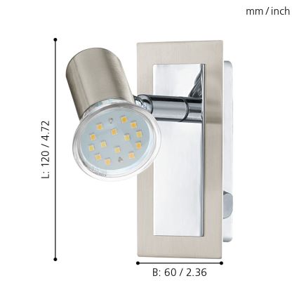 EGLO - Stenski reflektor 1xGU10//3W/230V