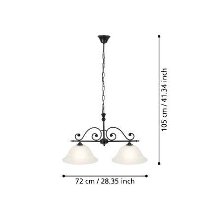 Eglo - Lestenec na verigi 2xE27/60W/230V