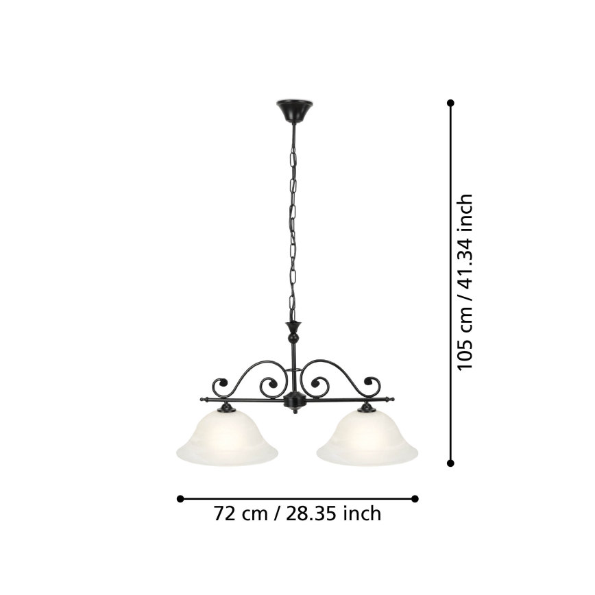 Eglo - Lestenec na verigi 2xE27/60W/230V