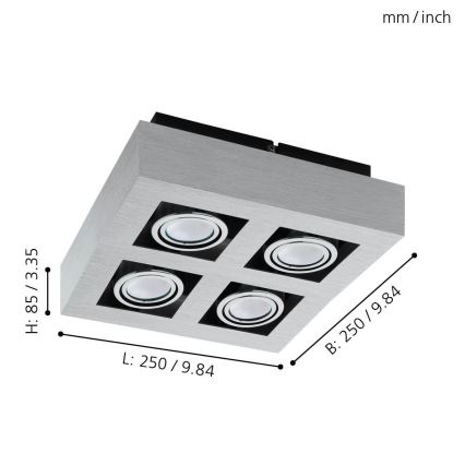 Eglo - LED Reflektor 4xGU10-LED/5W/230V