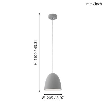 Eglo - Obesna svetilka E27/60W/230V