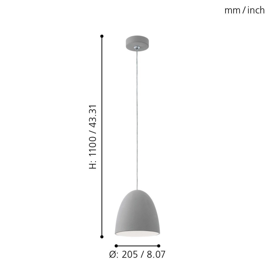Eglo - Obesna svetilka E27/60W/230V