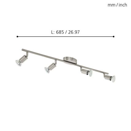 Eglo - LED reflektor 4xGU10-LED/2,8W/230V