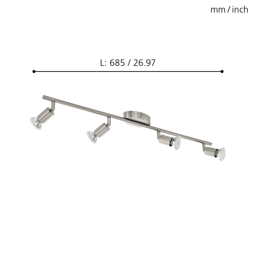 Eglo - LED reflektor 4xGU10-LED/2,8W/230V