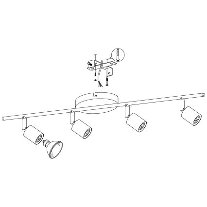 Eglo - LED reflektor 4xGU10-LED/2,8W/230V