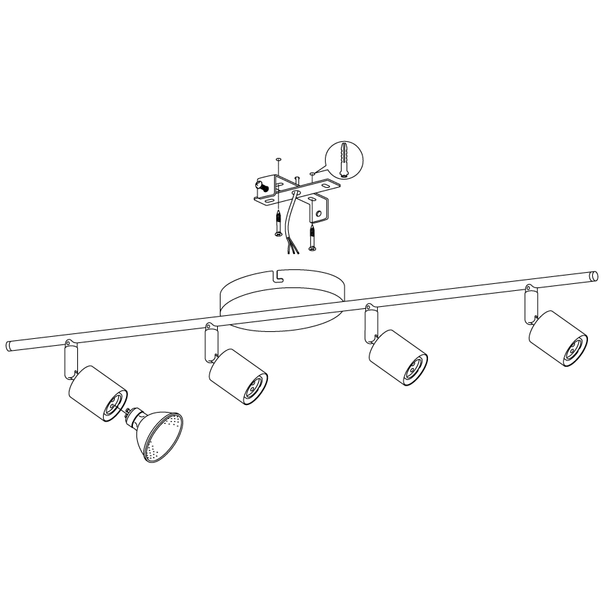 Eglo - LED reflektor 4xGU10-LED/2,8W/230V