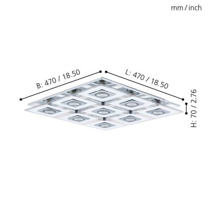 Eglo - LED Stropna svetilka 9xGU10/3W/230V