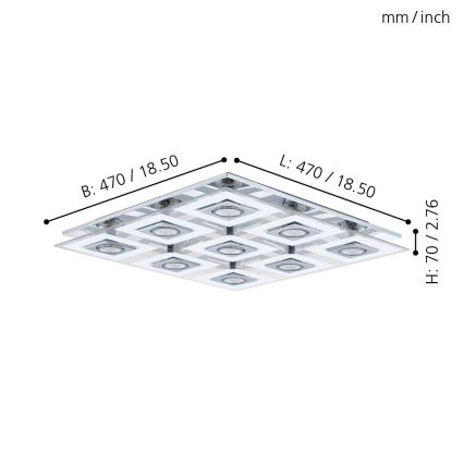 Eglo - LED stropna svetilka 9xGU10/3W/230V