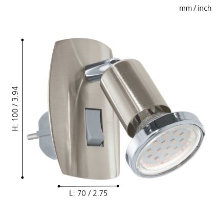 Eglo - LED Svetilka za vtičnico 1xGU10-LED/3W/230V