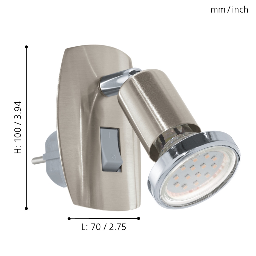 Eglo - LED Svetilka za vtičnico 1xGU10-LED/3W/230V