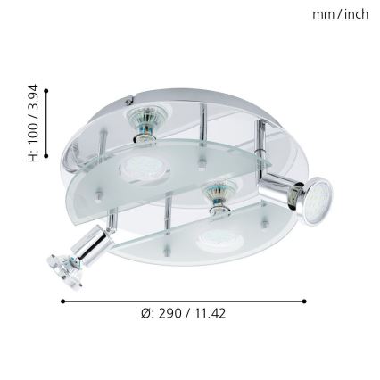 Eglo - LED Stropna svetilka 4xGU10/3W