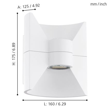 Eglo 93367 - LED Zunanja stenska svetilka REDONDO Bela 2xLED-SMD/2,5W/230V