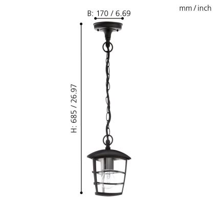 Eglo - LED Zunanji lestenec 1xE27/8,5W/230V IP44