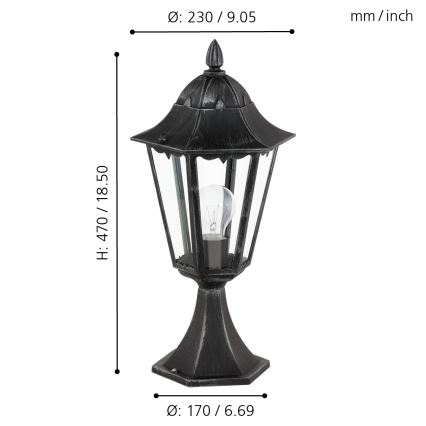 Eglo - Zunanja svetilka 1xE27/60W/230V IP44