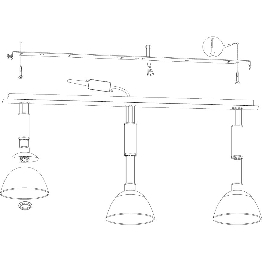 Eglo 93468 - LED Viseča svetilka MONTEFIO 3xLED/6W/230V