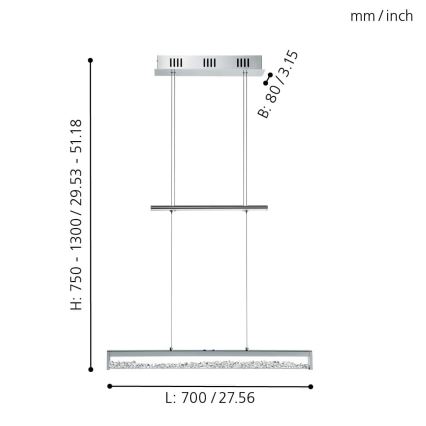 Eglo - LED zatemnitvena svetilka LED/24W/230V